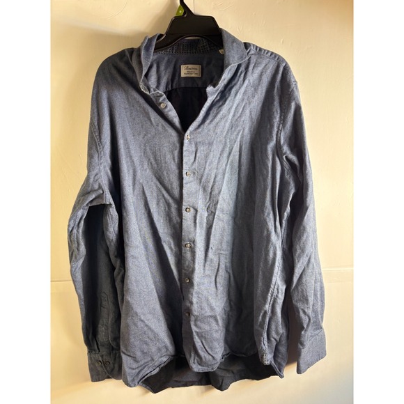 Stenströms Other - Stenstroms Blue Fitted Body Twofold Super Cotton Button Down Shirt Mens XL
